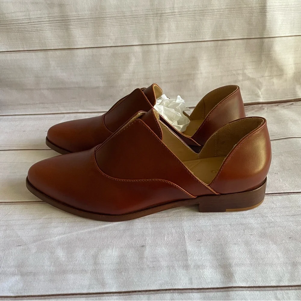 Nisolo Emma d'Orsay Oxford Loafers Shoes Women’s Size 9 Brandy Slip On - Picture 11 of 15